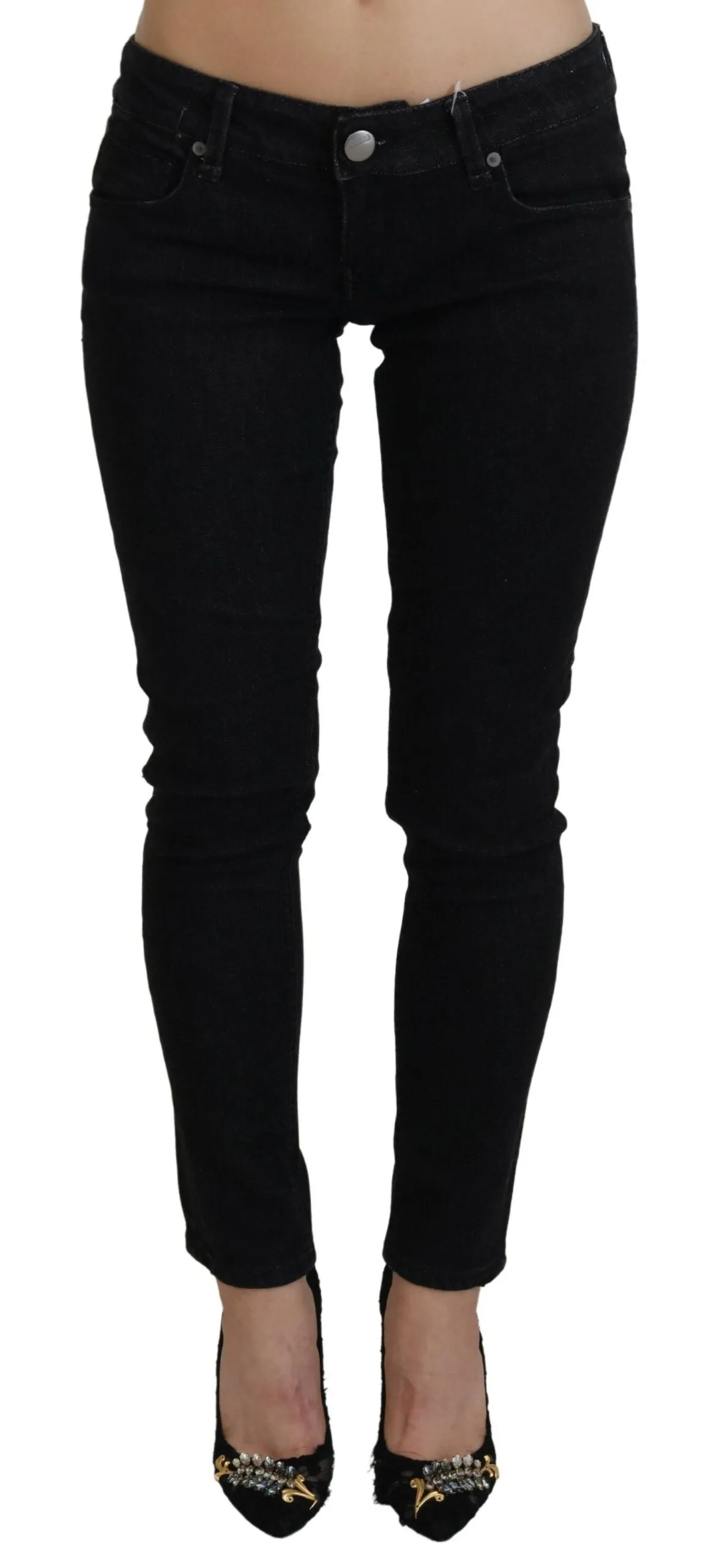 Black Low Waist Slim Fit Cotton Denim Jeans sold by Lord & Taylor