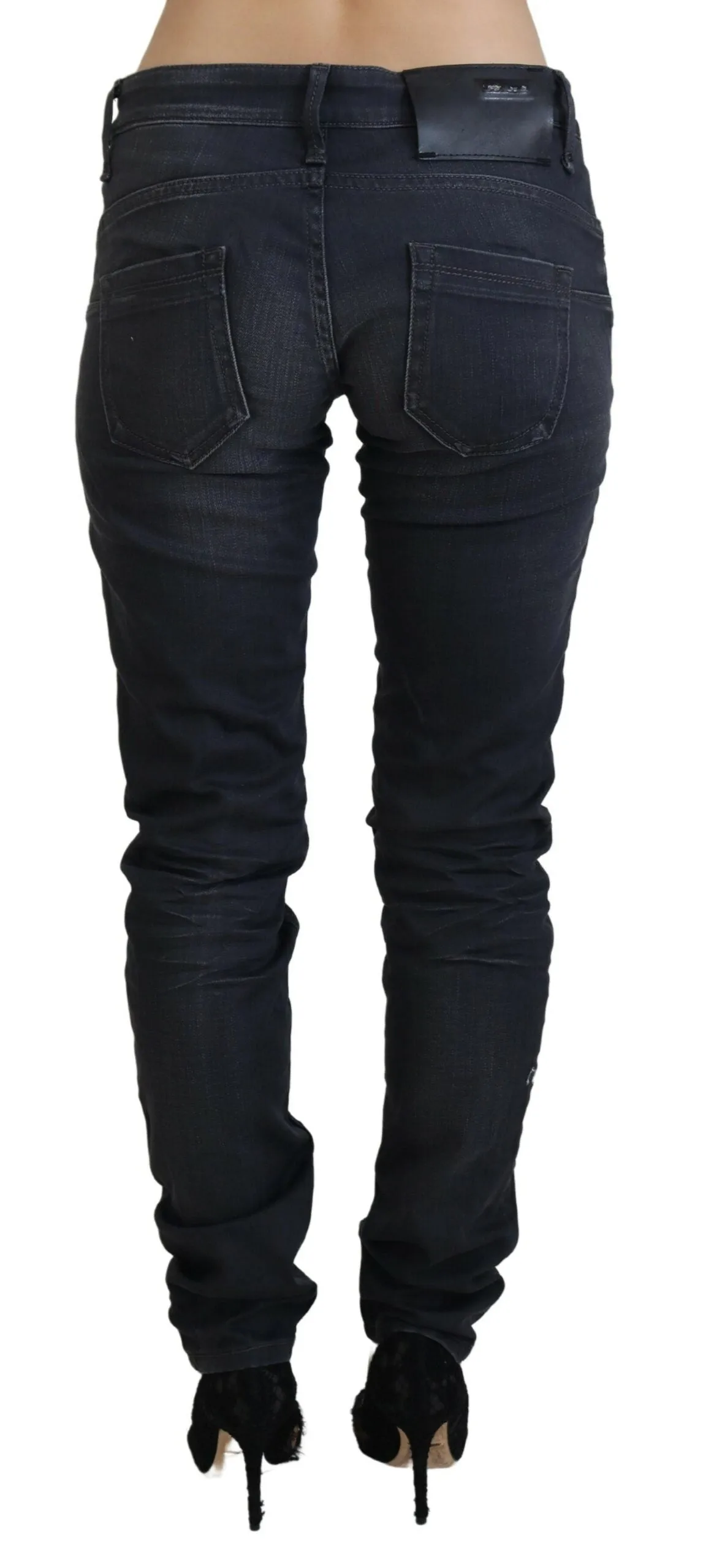 Black Washed Low Waist Slim Fit Cotton Denim Jeans sold by Lord & Taylor product image thumbnail 3