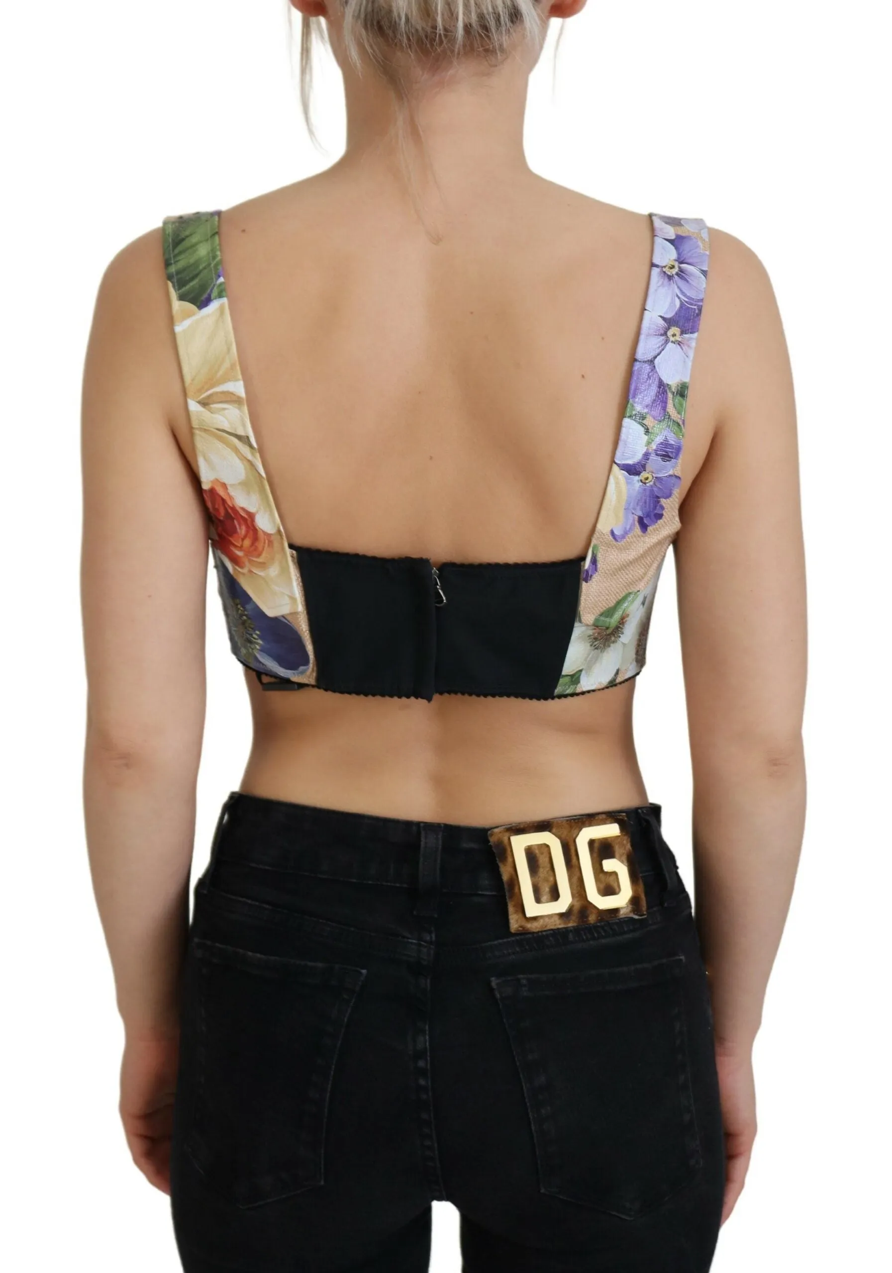 Multicolor Floral Cropped Bustier Corset Top sold by Lord & Taylor product image thumbnail 3