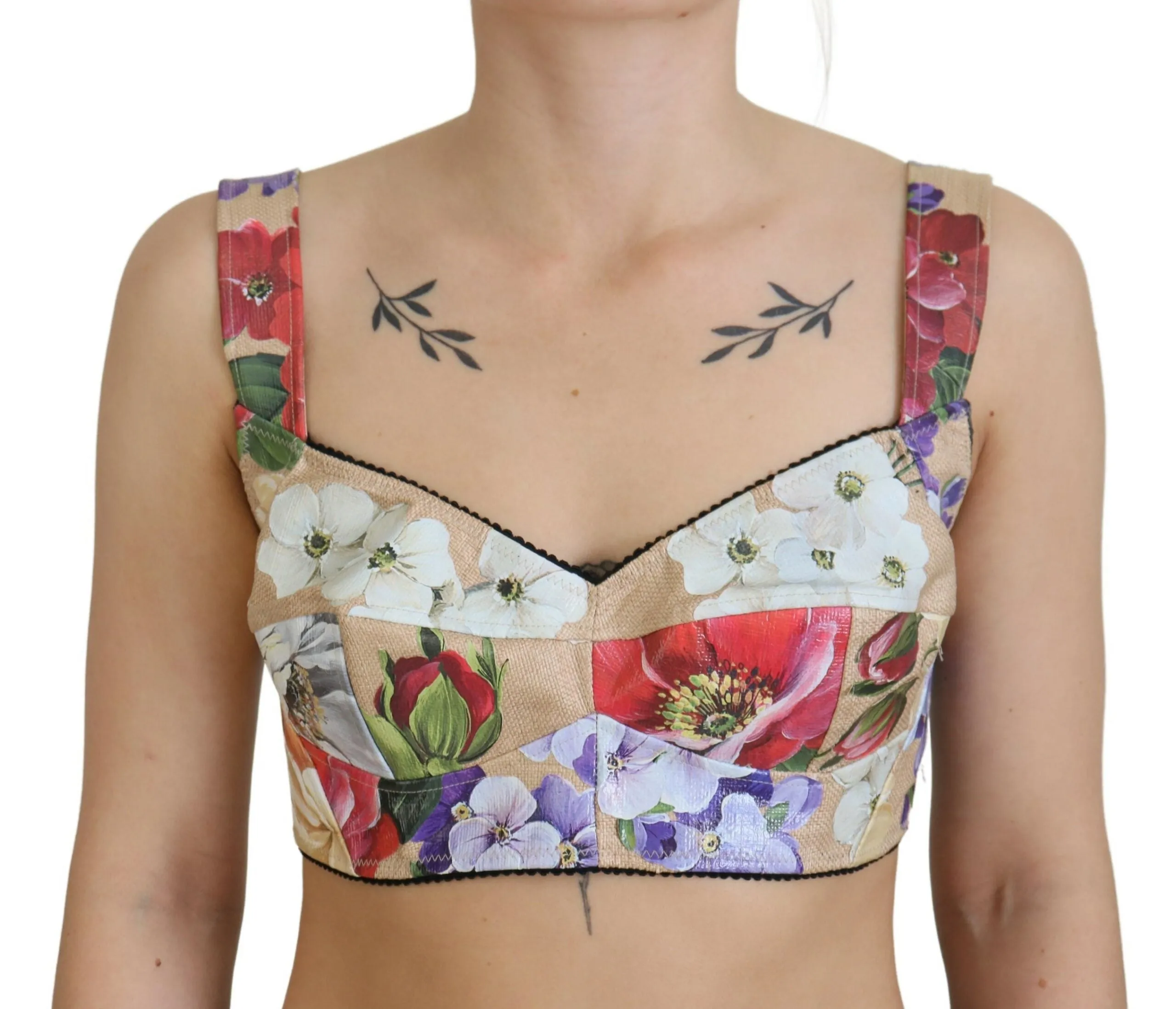 Multicolor Floral Cropped Bustier Corset Top sold by Lord & Taylor product image thumbnail 4