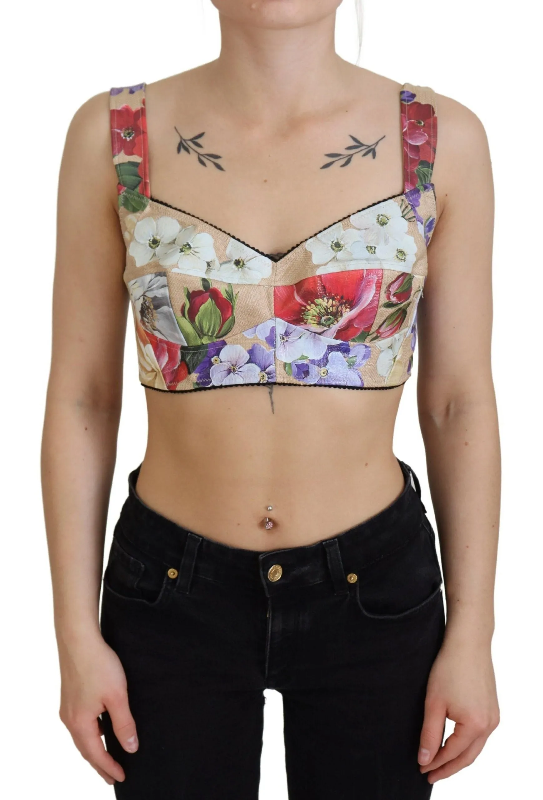 Multicolor Floral Cropped Bustier Corset Top sold by Lord & Taylor