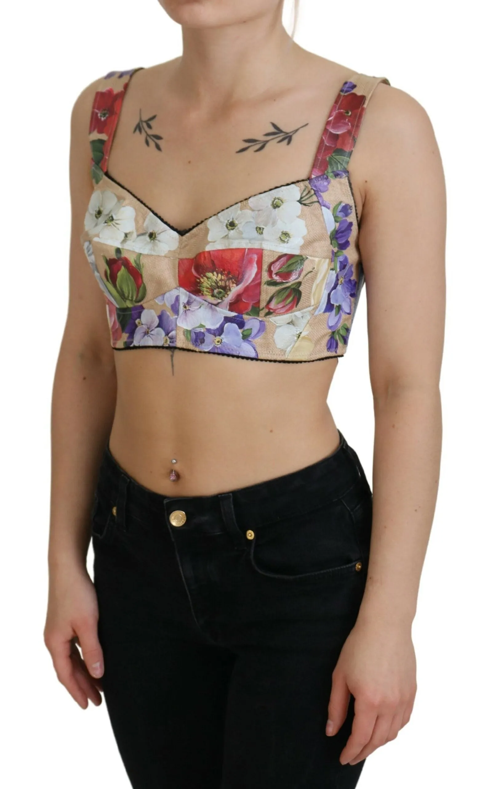 Multicolor Floral Cropped Bustier Corset Top sold by Lord & Taylor product image thumbnail 2