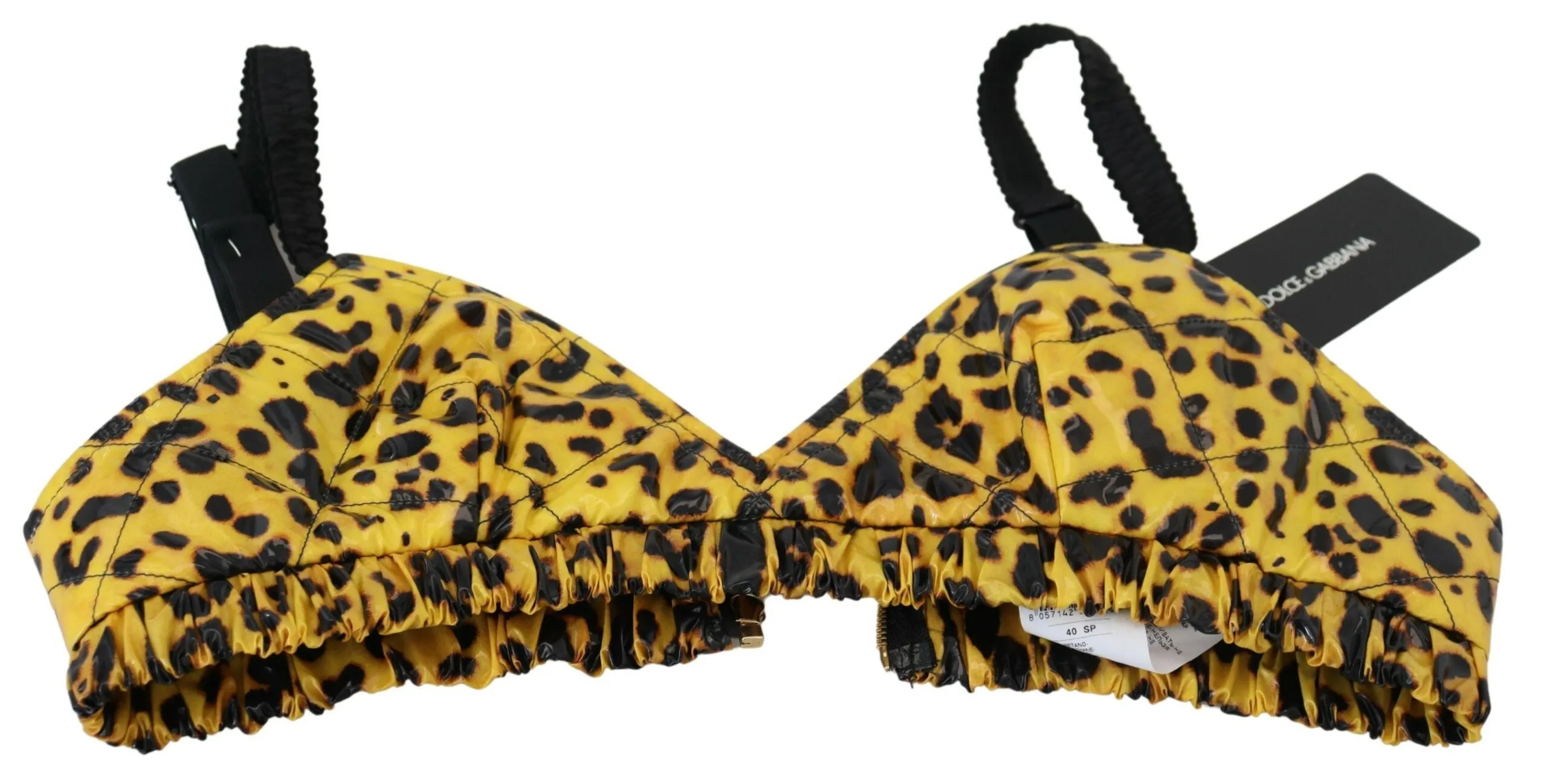 Yellow Leopard Cropped Bustier Corset Bra Top sold by Lord & Taylor product image thumbnail 5