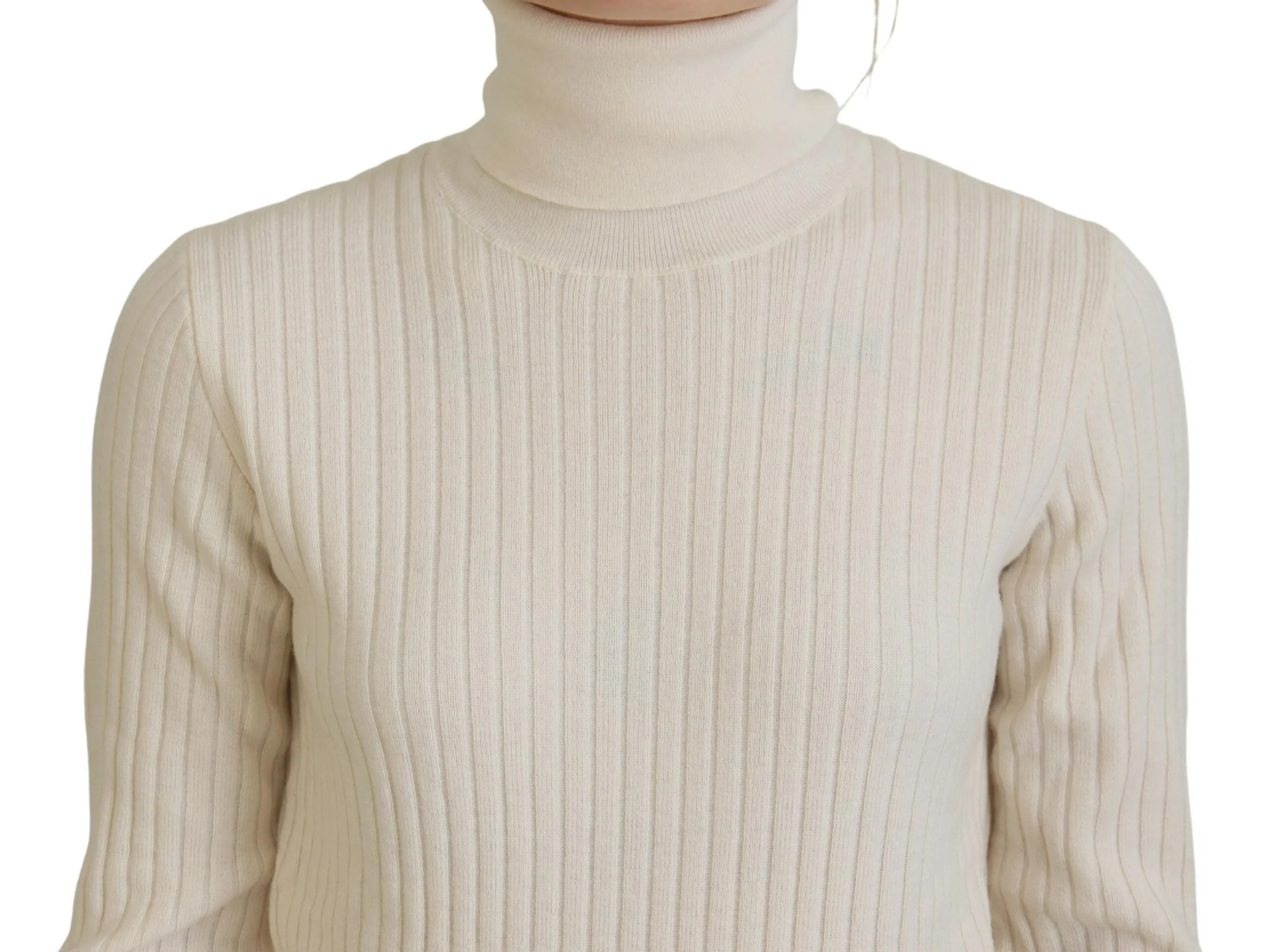 Ivory Turtleneck Distressed Cuff Pullover Sweater sold by Lord & Taylor product image thumbnail 4
