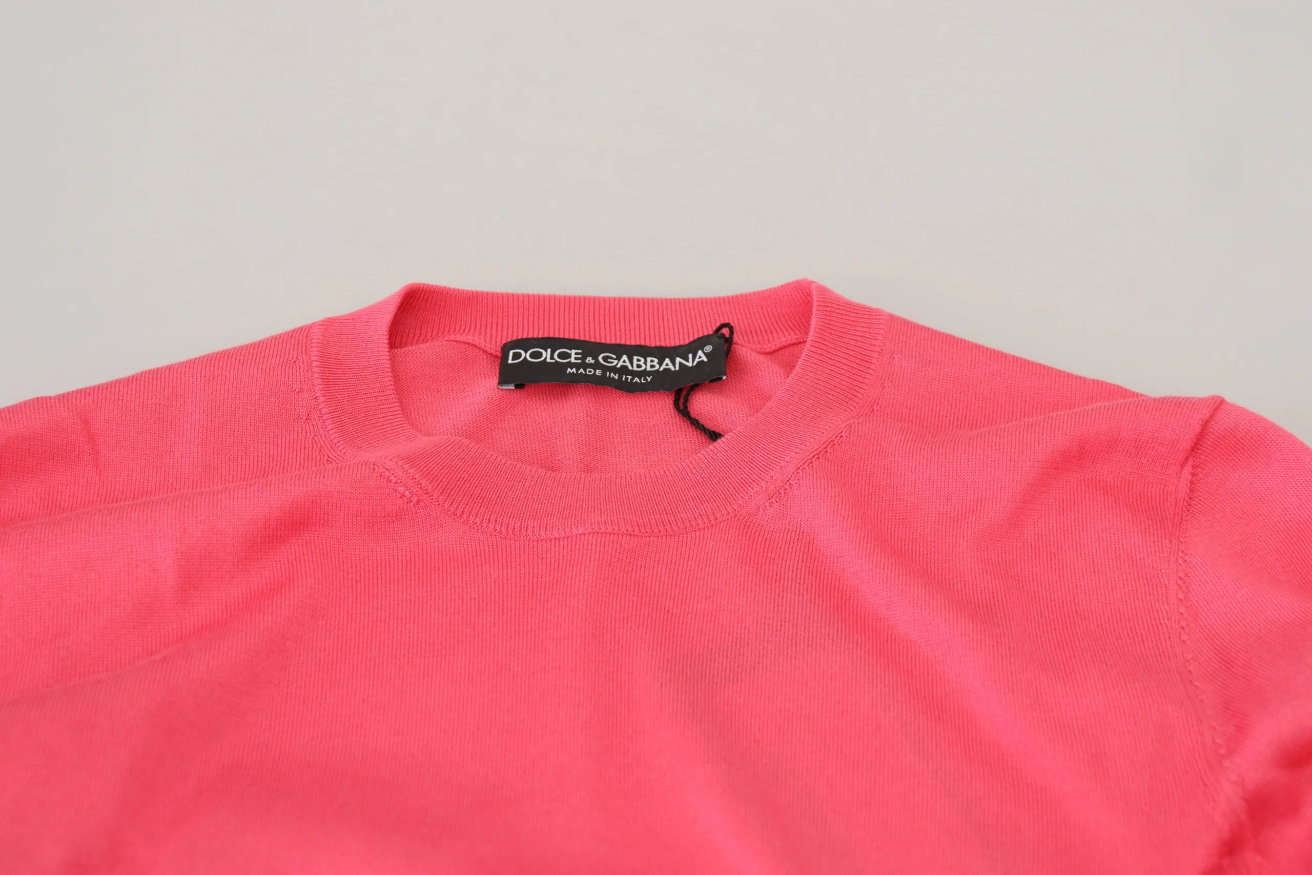 Pink Silk Cropped Crewneck Pullover Sweater sold by Lord & Taylor product image thumbnail 5