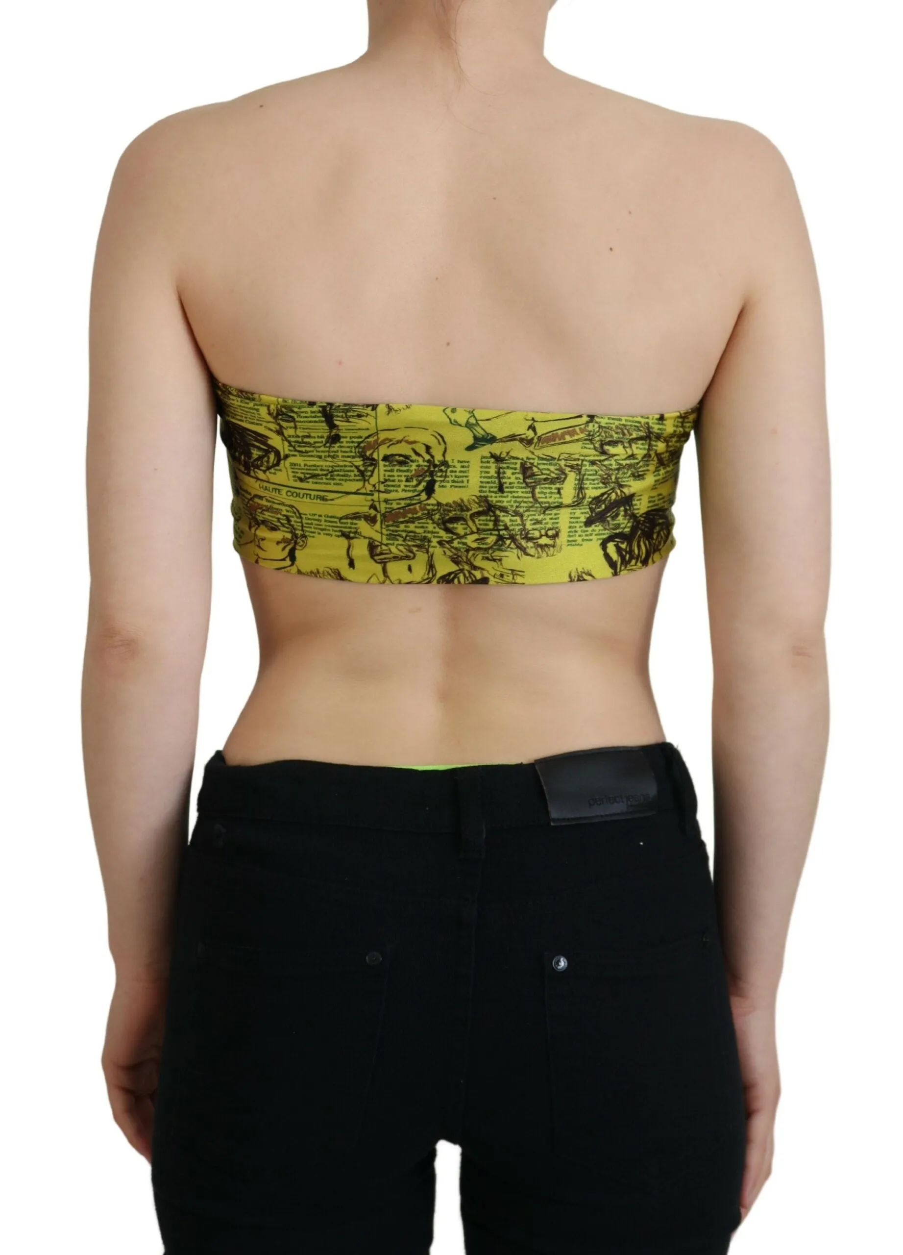 Yellow Graphic Print Nylon Strapless Cropped Top sold by Lord & Taylor product image thumbnail 3