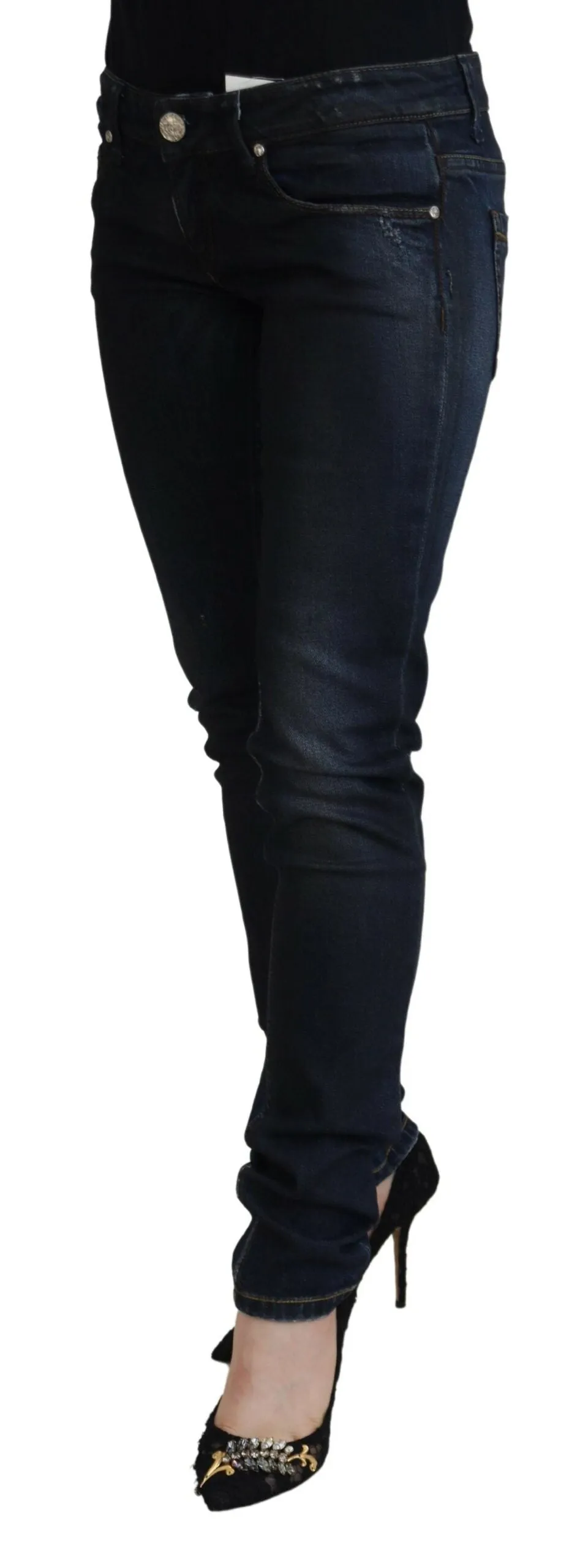 Blue Cotton Low Waist Slim Fit Women Casual Jeans sold by Lord & Taylor product image thumbnail 2