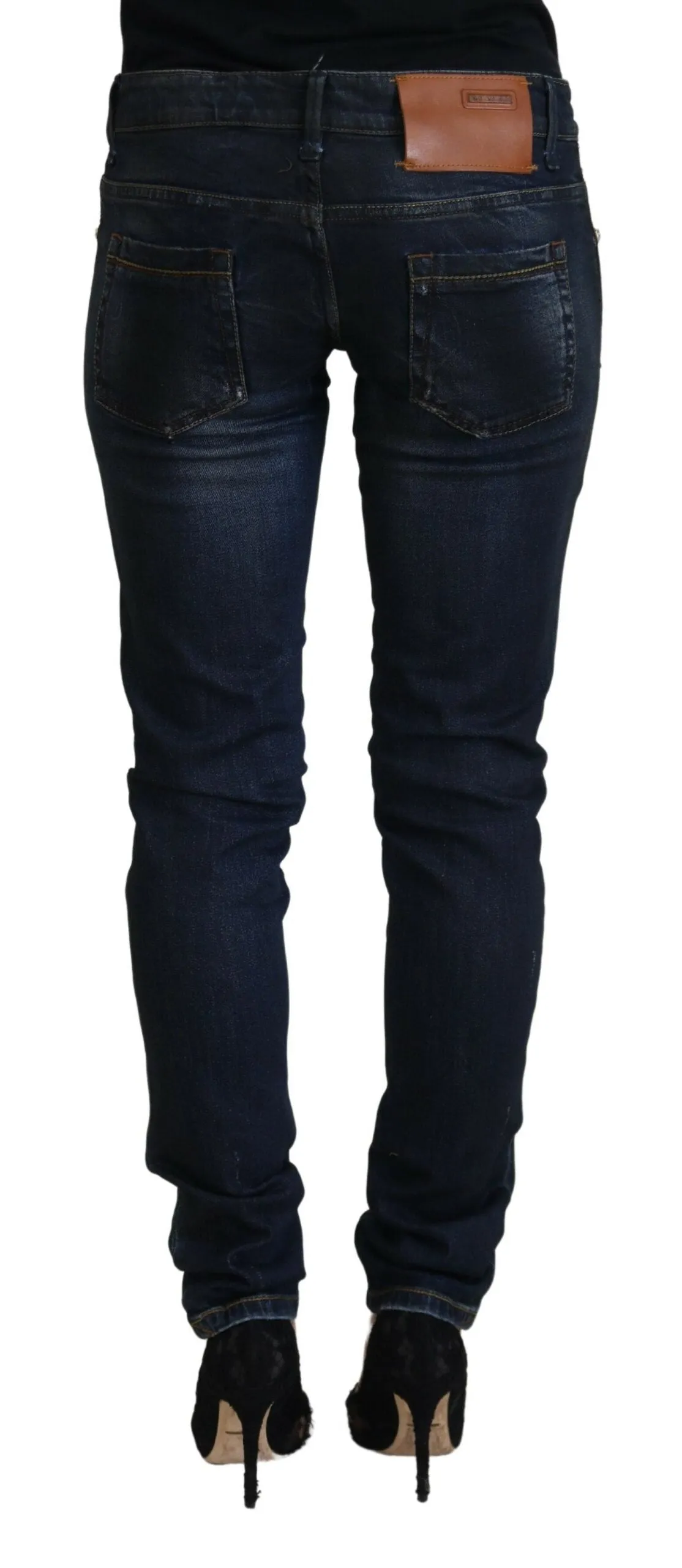 Blue Cotton Low Waist Slim Fit Women Casual Jeans sold by Lord & Taylor product image thumbnail 3