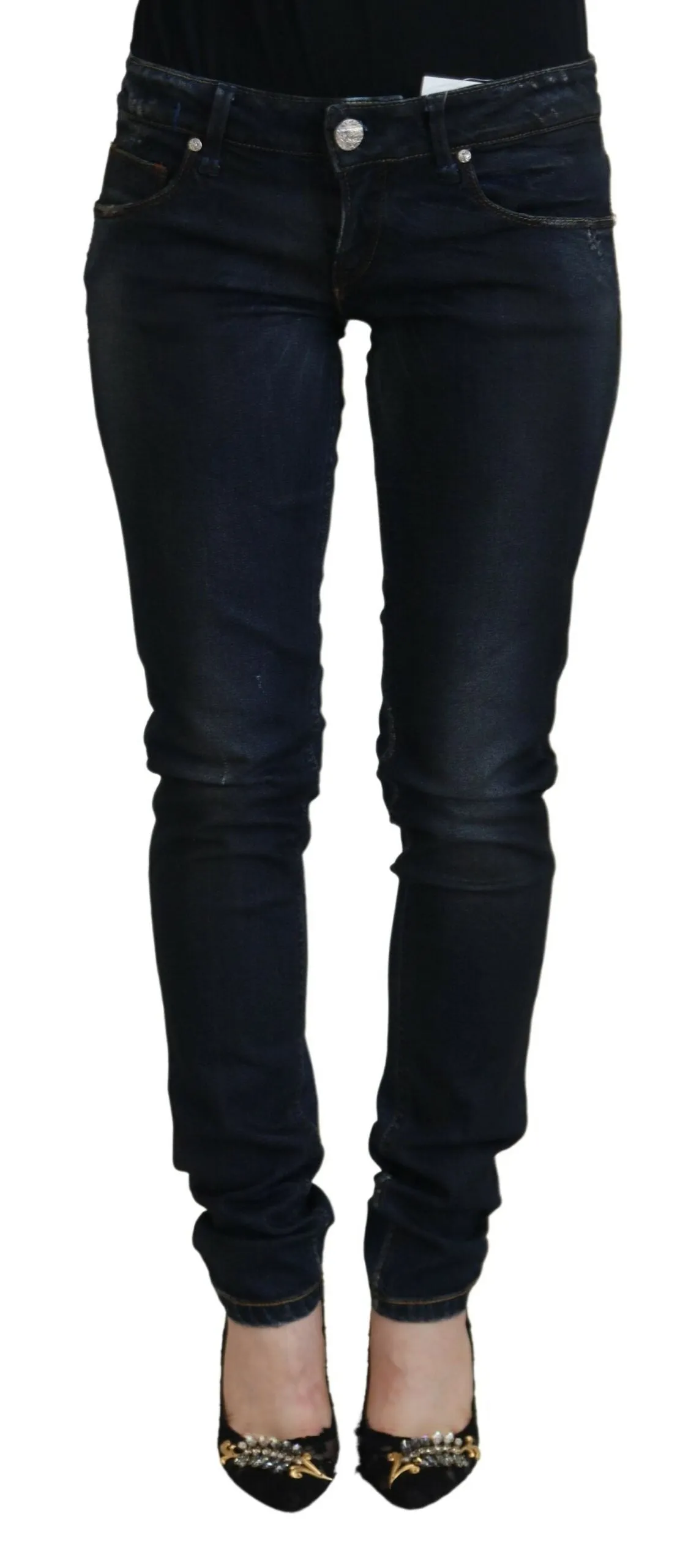 Blue Cotton Low Waist Slim Fit Women Casual Jeans sold by Lord & Taylor