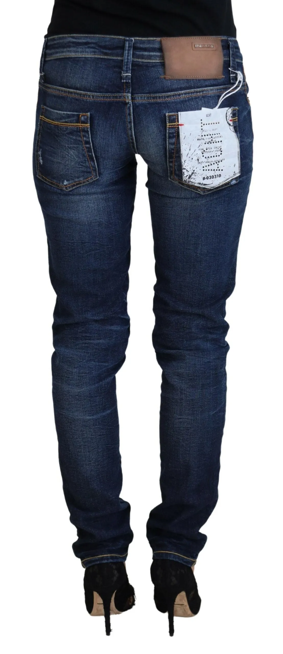Blue Washed Cotton Low Waist Women Casual Jeans sold by Lord & Taylor product image thumbnail 3