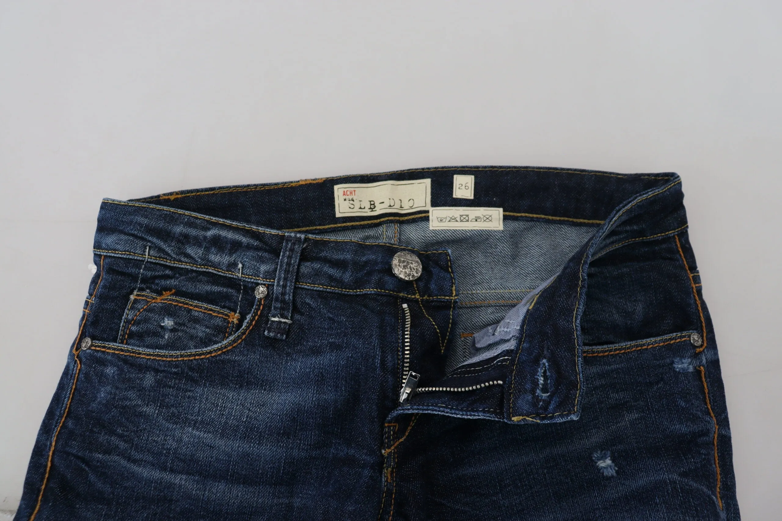 Blue Washed Cotton Low Waist Women Casual Jeans sold by Lord & Taylor product image thumbnail 4