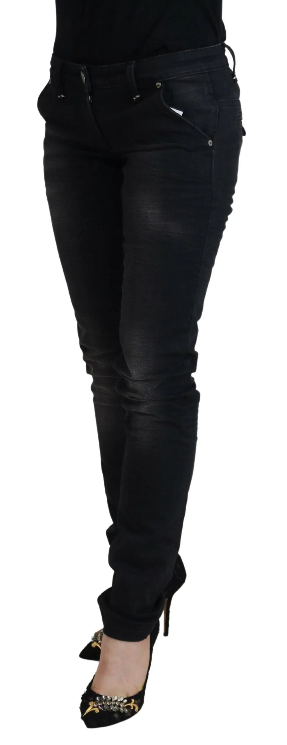 Black Washed Cotton Skinny Women Casual Denim Jeans sold by Lord & Taylor product image thumbnail 2