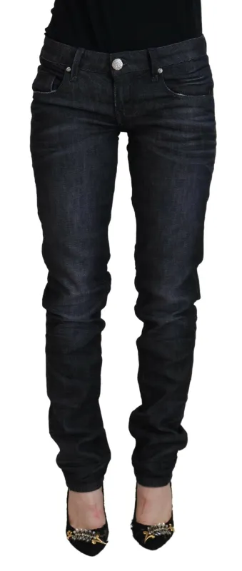 Black Cotton Low Waist Slim Fit Women Casual Denim Jeans sold by Lord & Taylor
