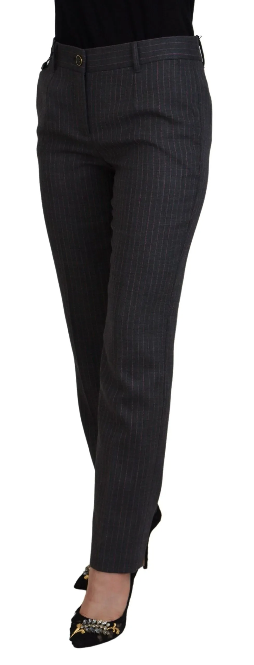 Gray Stripes Wool Tapered Women Pants sold by Lord & Taylor product image thumbnail 2
