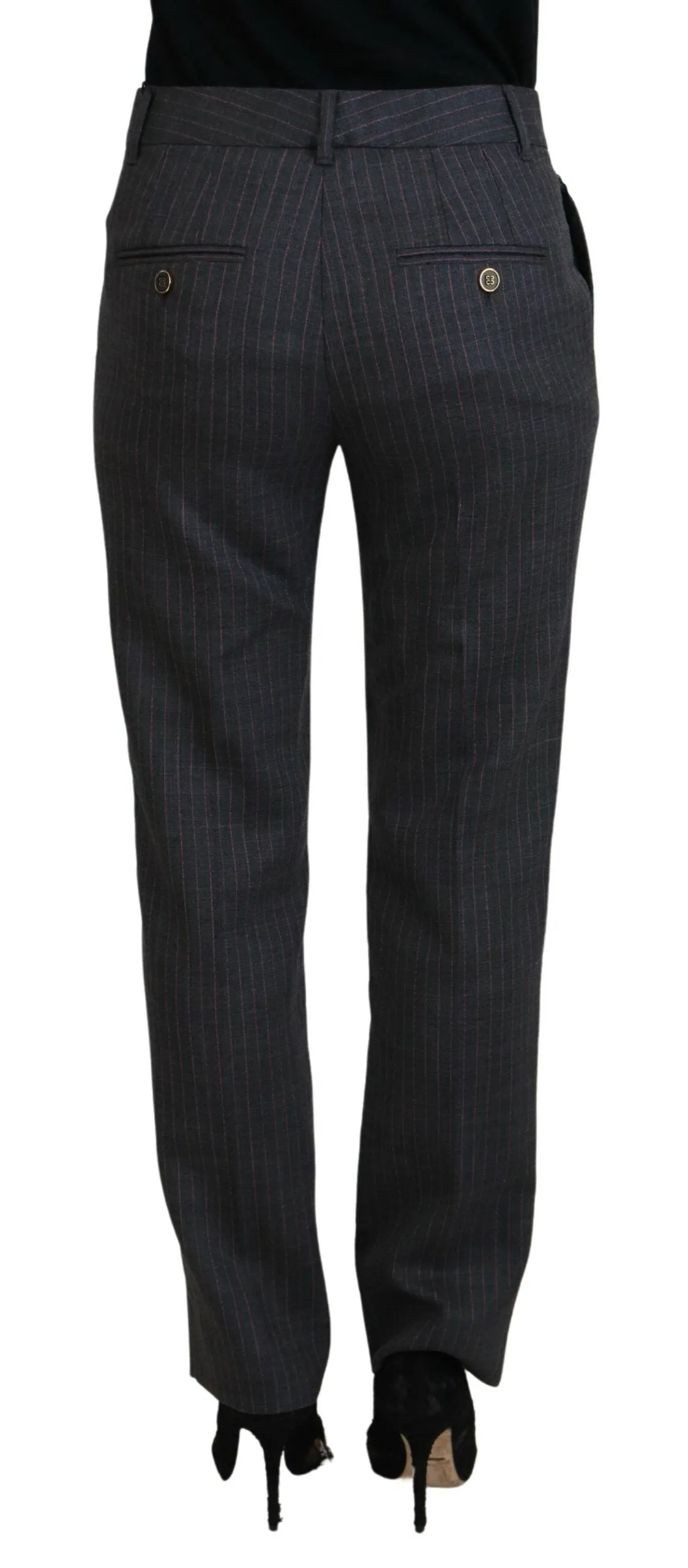 Gray Stripes Wool Tapered Women Pants sold by Lord & Taylor product image thumbnail 3