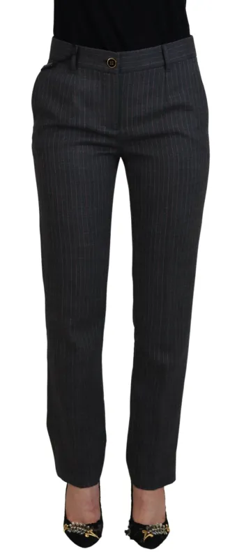 Gray Stripes Wool Tapered Women Pants sold by Lord & Taylor