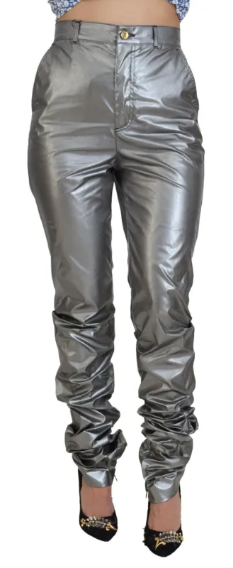Metallic Silver High Waist Skinny Pants sold by Lord & Taylor