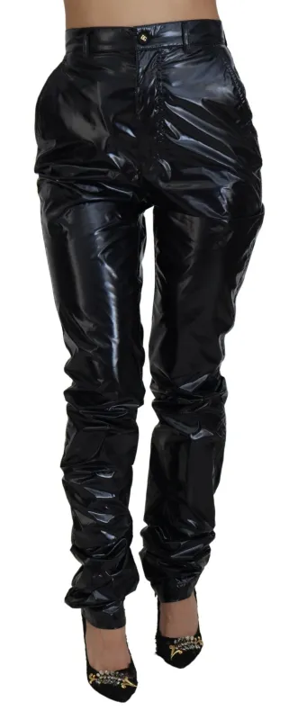 Black Nylon High Waist Skinny Pants sold by Lord & Taylor