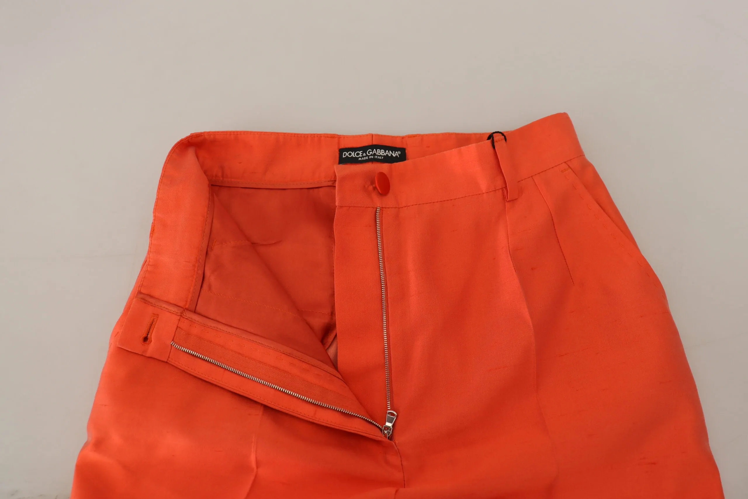 Orange Silk High Waist Cropped Pants sold by Lord & Taylor product image thumbnail 4