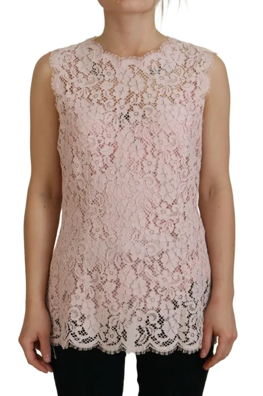 Pink Floral Lace Sleeveless Tank Blouse Top sold by Lord & Taylor