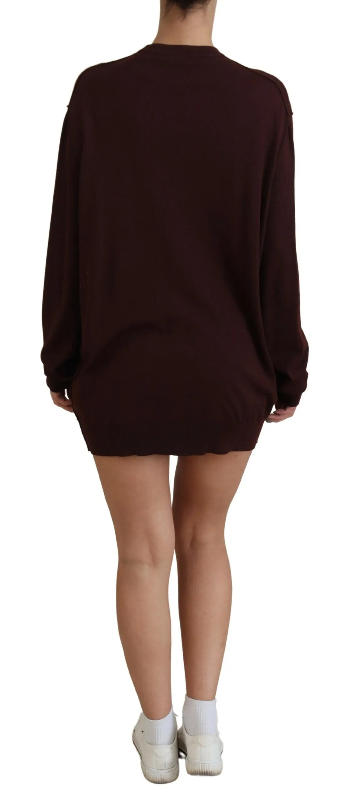 Maroon Wool Knit Deep V-neck Cardigan Sweater sold by Lord & Taylor product image thumbnail 3