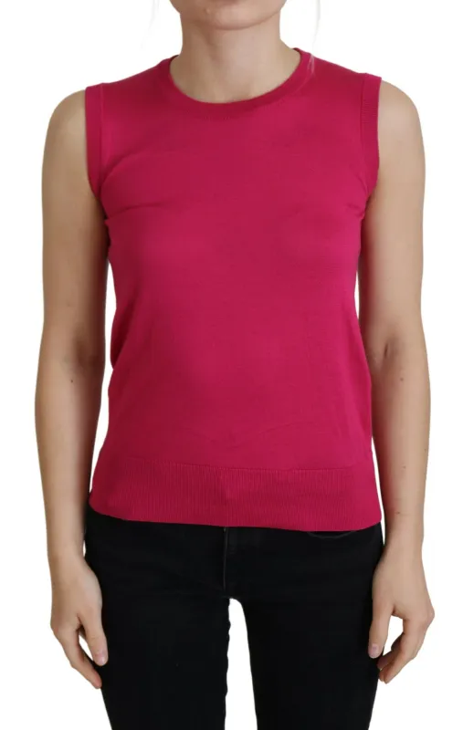 Pink Silk Vest Pullover Crewneck Tank Top sold by Lord & Taylor