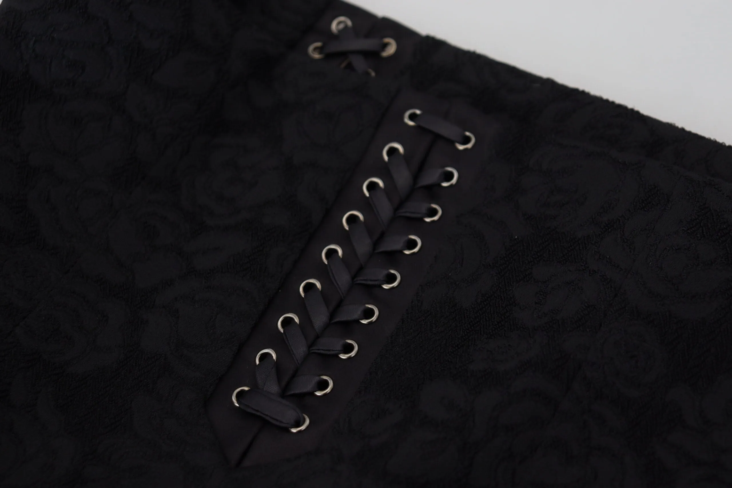 Black Brocade Mini Above Knee Pencil Skirt sold by Lord & Taylor product image thumbnail 4