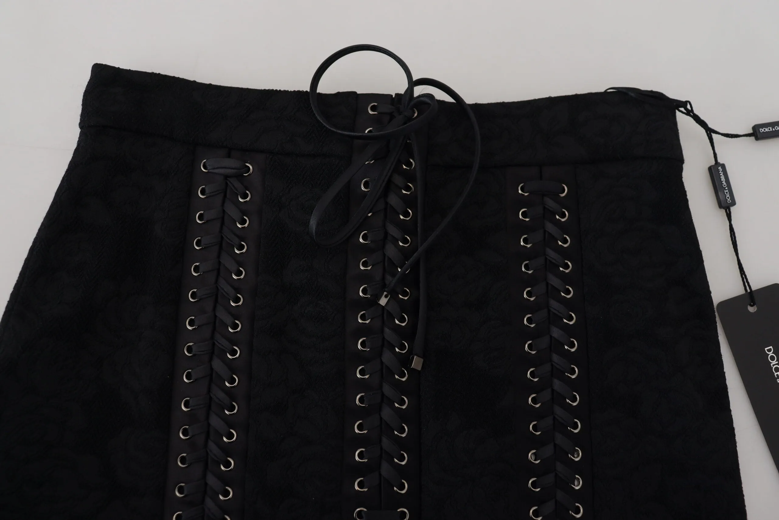 Black Brocade Mini Above Knee Pencil Skirt sold by Lord & Taylor product image thumbnail 5