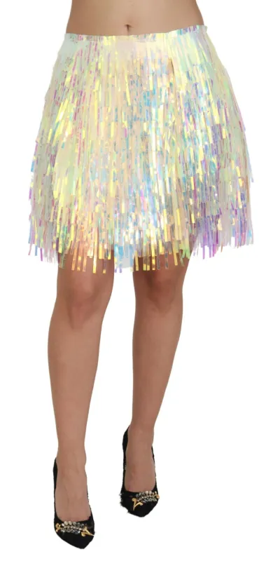 Multicolor Iridescent Fringed Tulle Skirt sold by Lord & Taylor