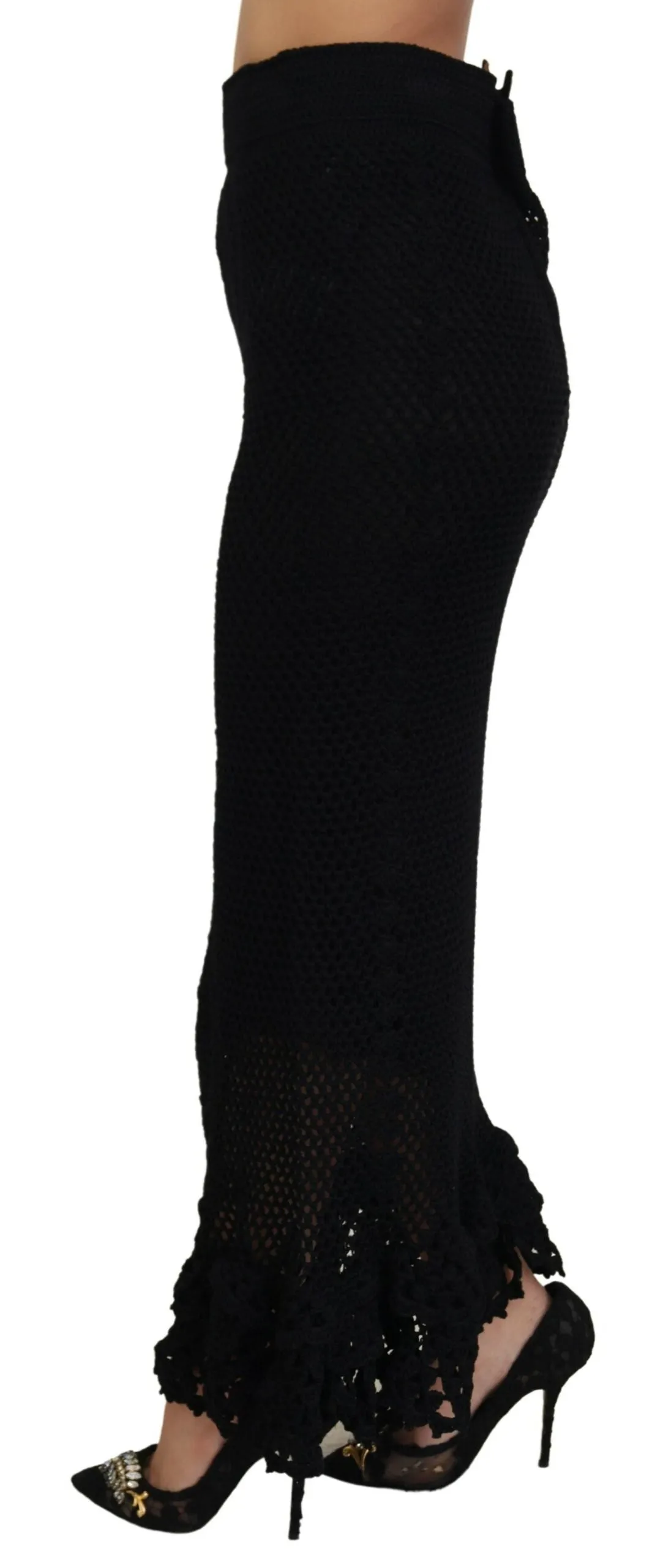 Black Knitted Cotton High Waist Mermaid Skirt sold by Lord & Taylor product image thumbnail 2