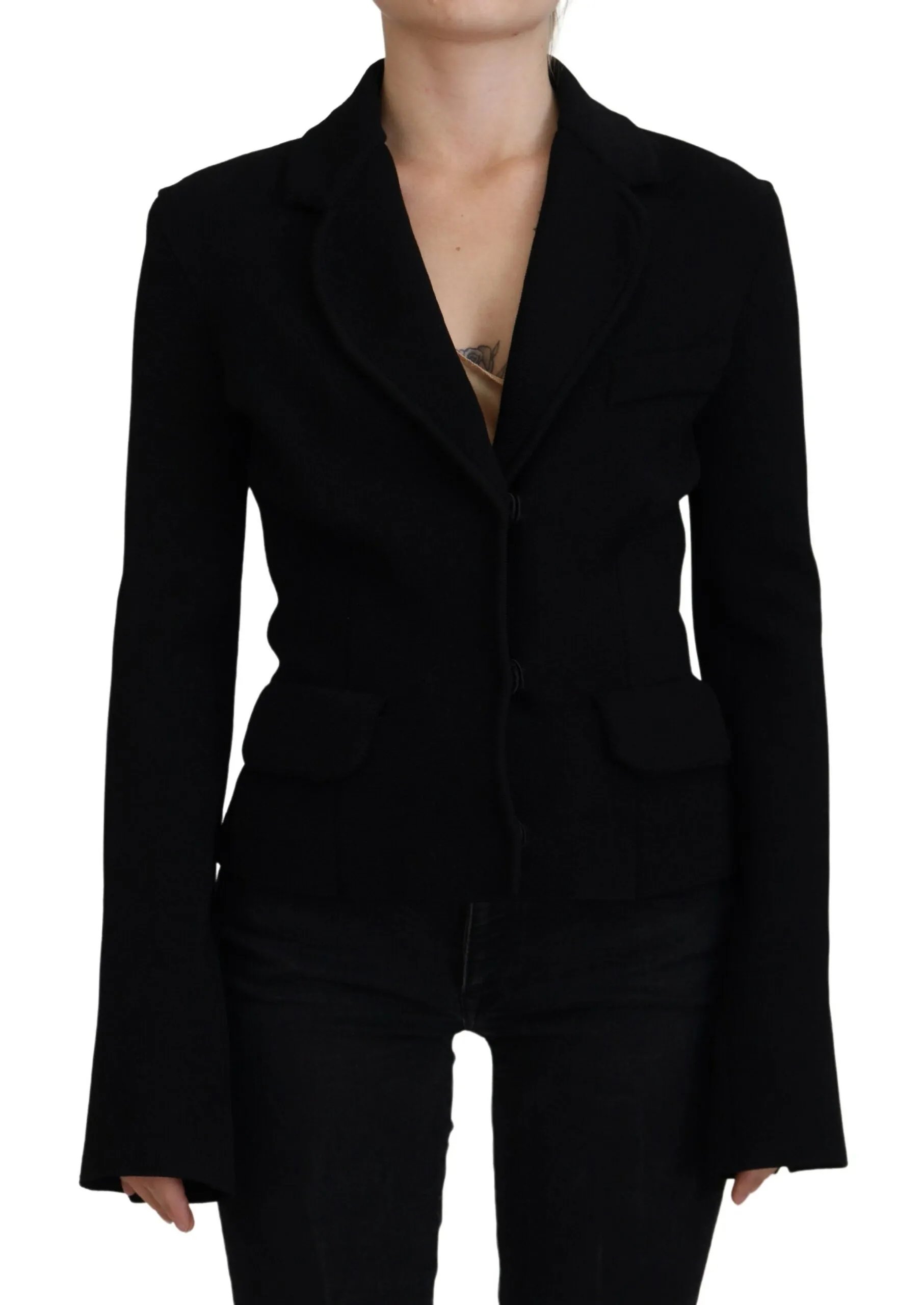 Black Button Cardigan Blazer Viscose Jacket sold by Lord & Taylor