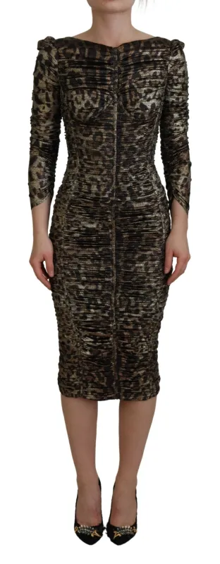 Multicolor Leopard Bodycon Sheath Midi Dress sold by Lord & Taylor