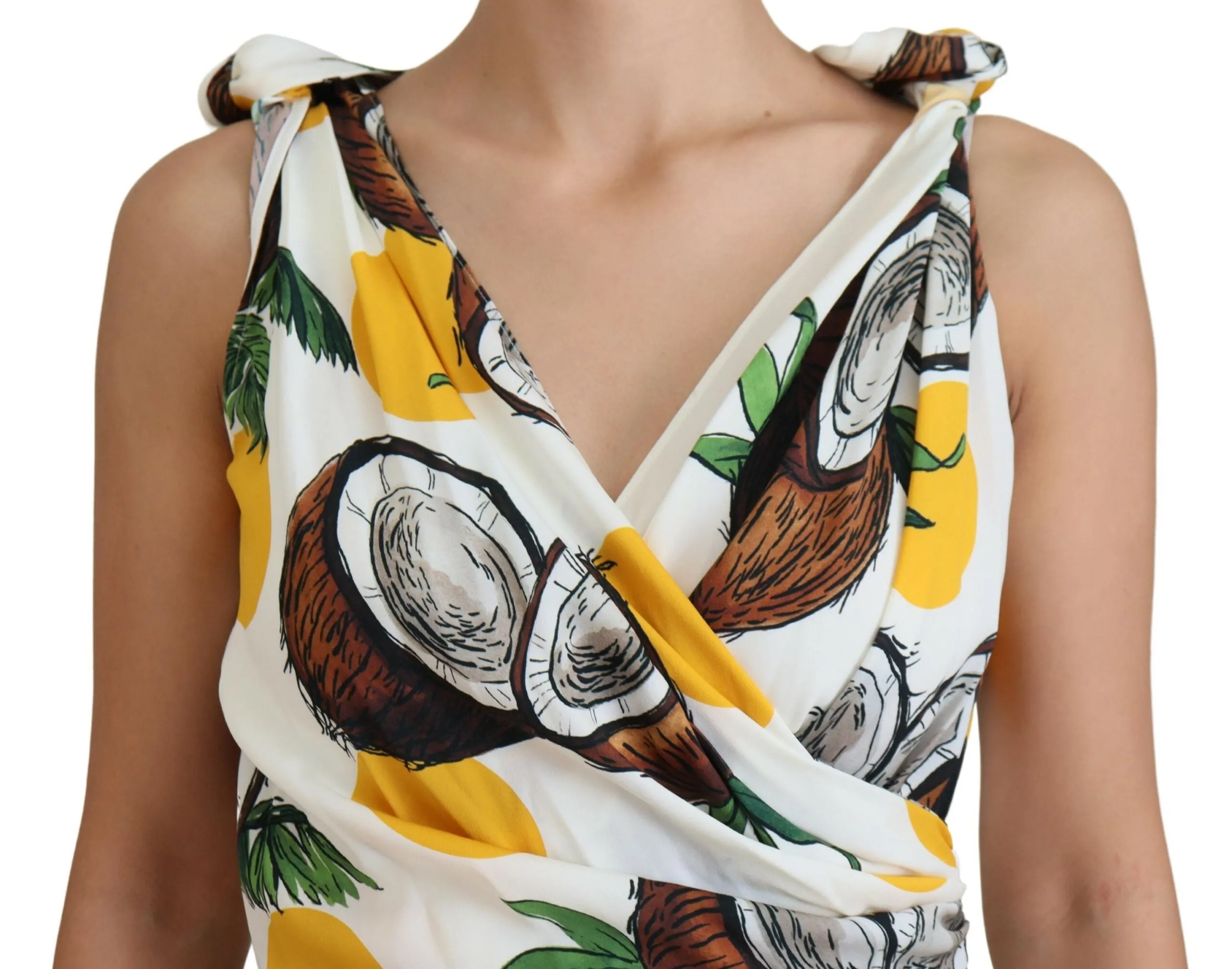 White Coconut Print Sheath Mini Silk Dress sold by Lord & Taylor product image thumbnail 4