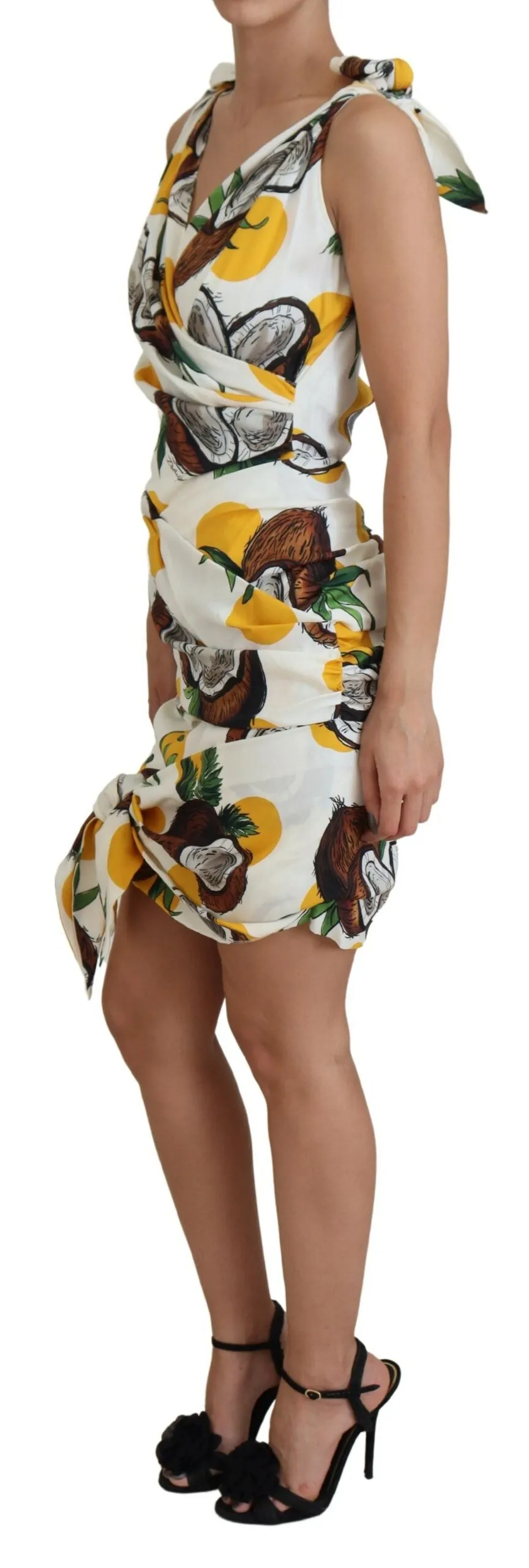 White Coconut Print Sheath Mini Silk Dress sold by Lord & Taylor product image thumbnail 2