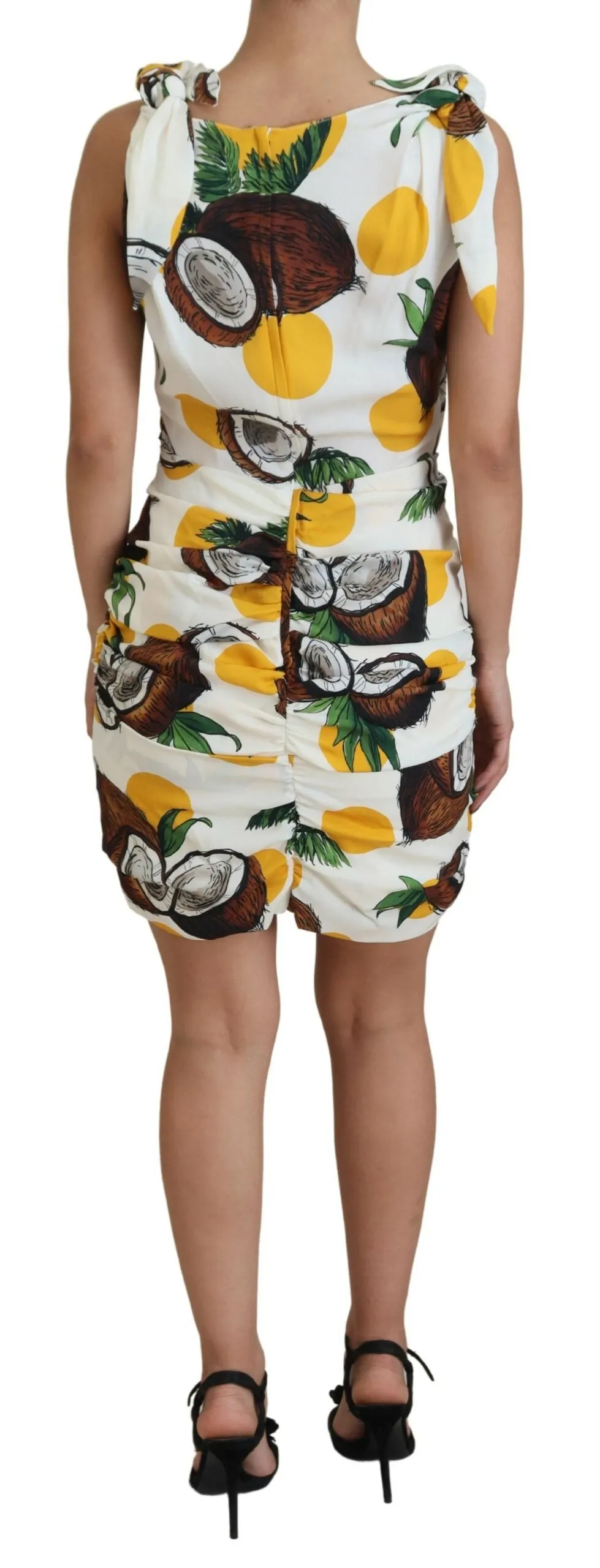 White Coconut Print Sheath Mini Silk Dress sold by Lord & Taylor product image thumbnail 3