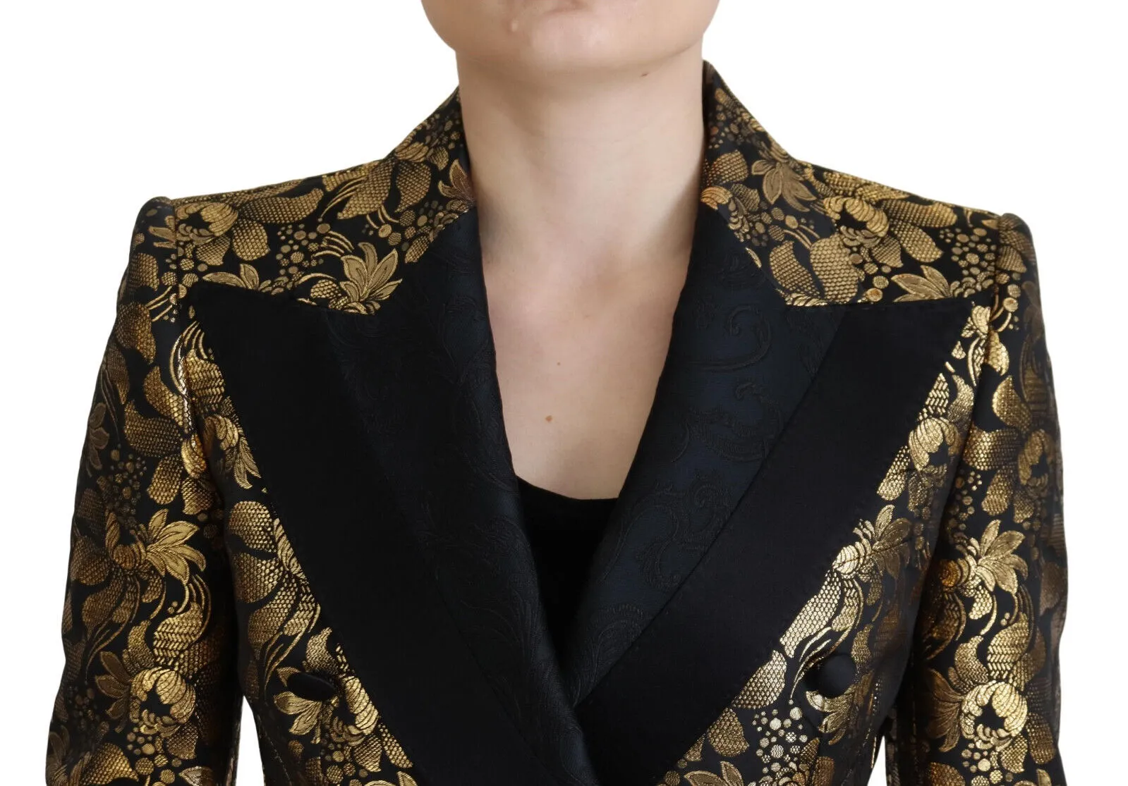 Black Gold Jacquard Coat Blazer Jacket sold by Lord & Taylor product image thumbnail 4