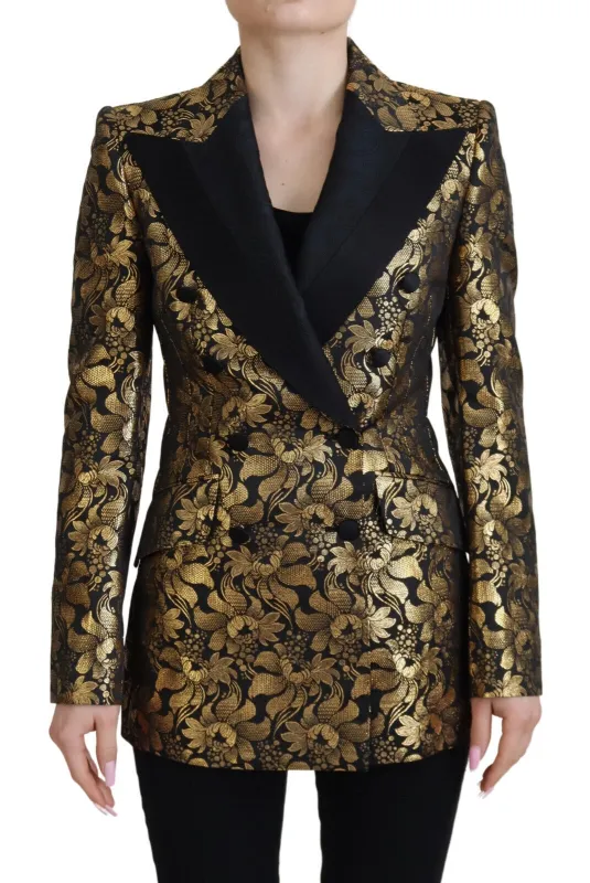 Black Gold Jacquard Coat Blazer Jacket sold by Lord & Taylor