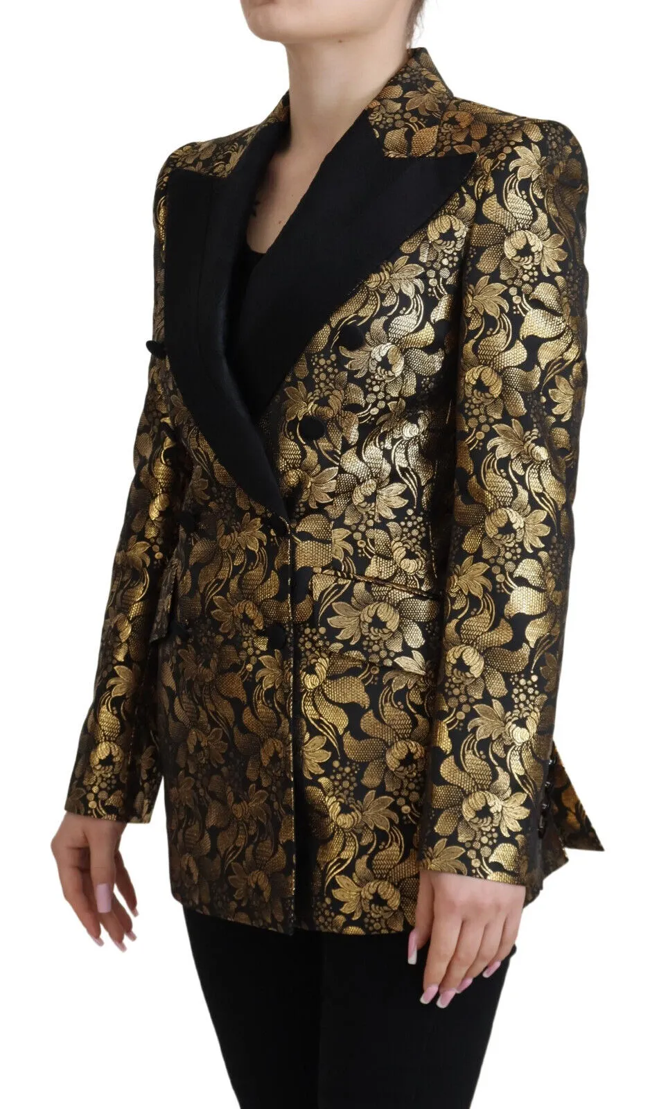 Black Gold Jacquard Coat Blazer Jacket sold by Lord & Taylor product image thumbnail 2