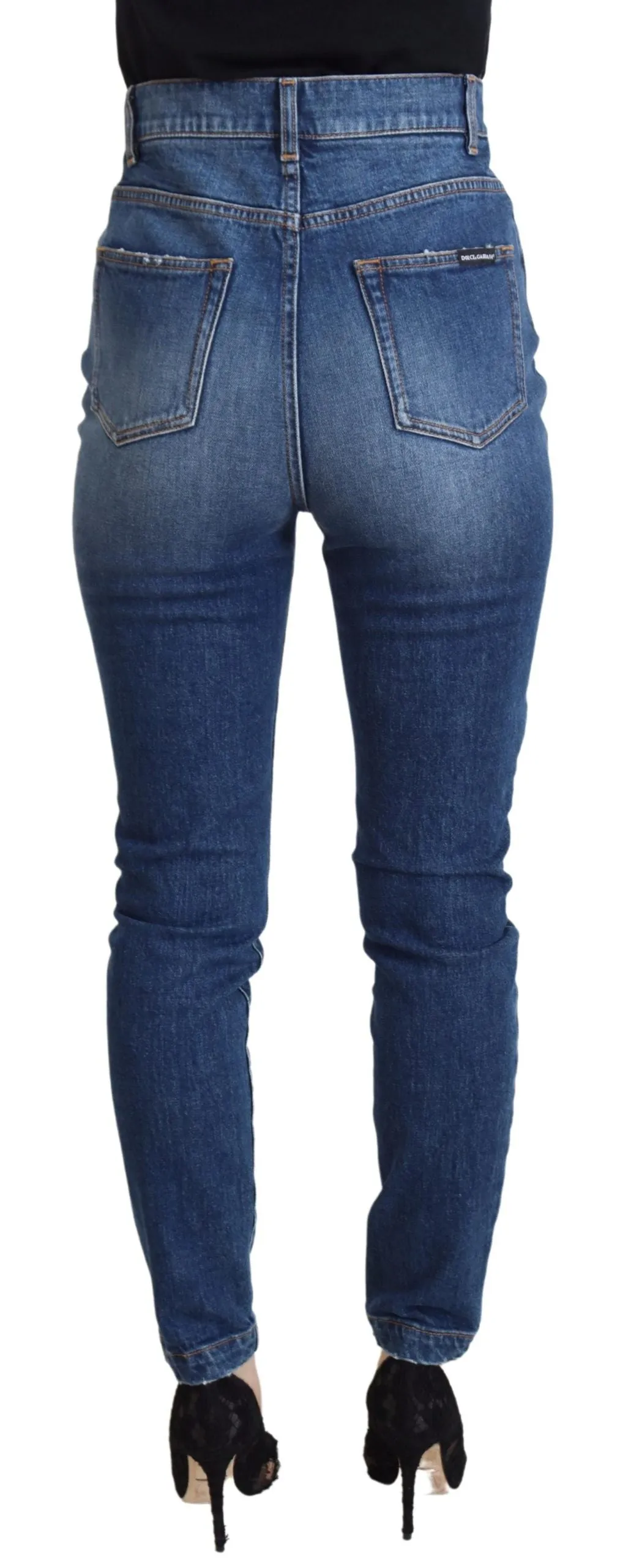 Blue Cotton High Waist Skinny Denim Jeans sold by Lord & Taylor product image thumbnail 3