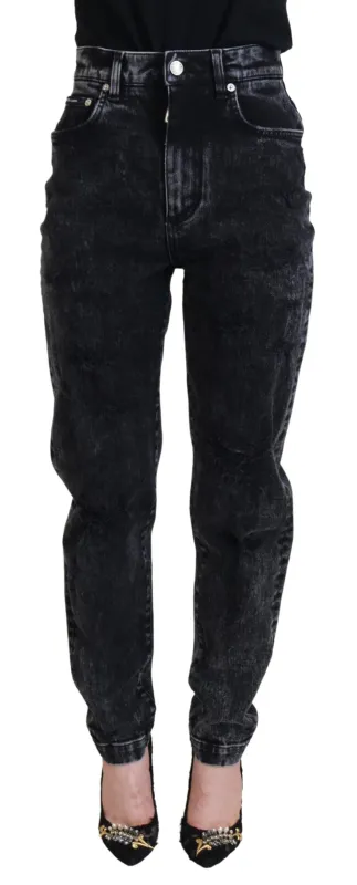 Black Washed Cotton High Waist Denim Jeans sold by Lord & Taylor