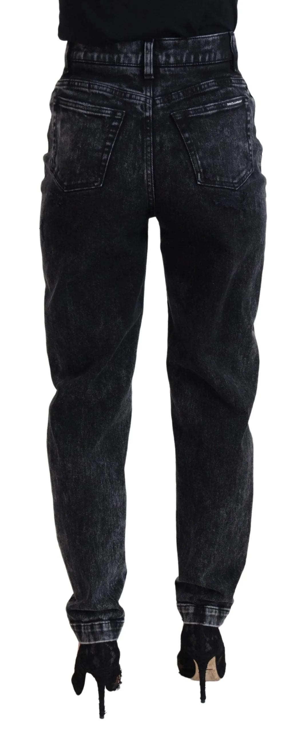 Black Washed Cotton High Waist Denim Jeans sold by Lord & Taylor product image thumbnail 3