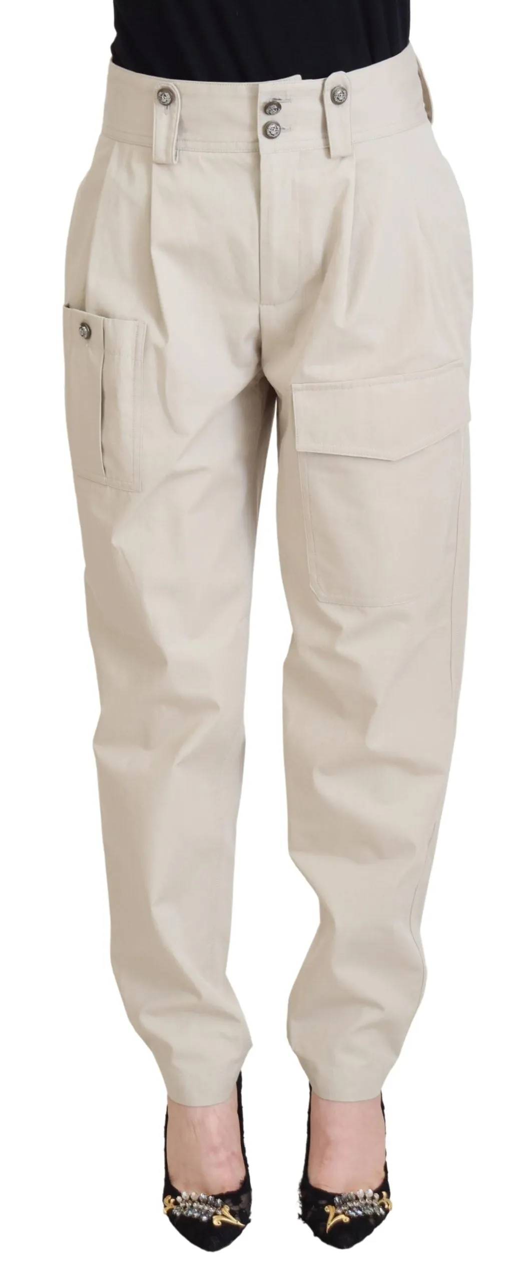 Beige High Waist Women Pants sold by Lord & Taylor
