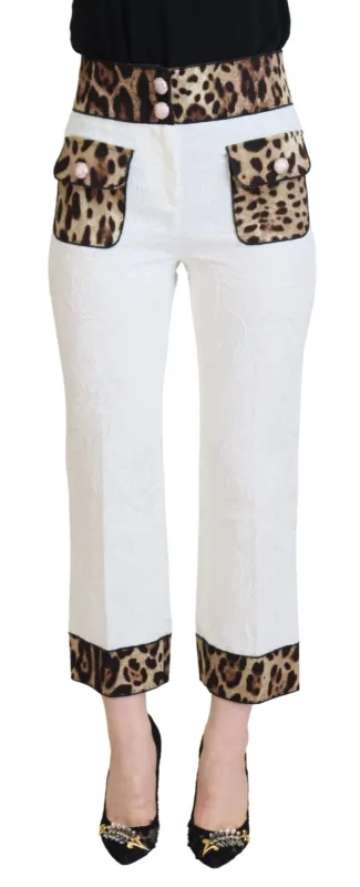 White Leopard Print High Waist Pants sold by Lord & Taylor
