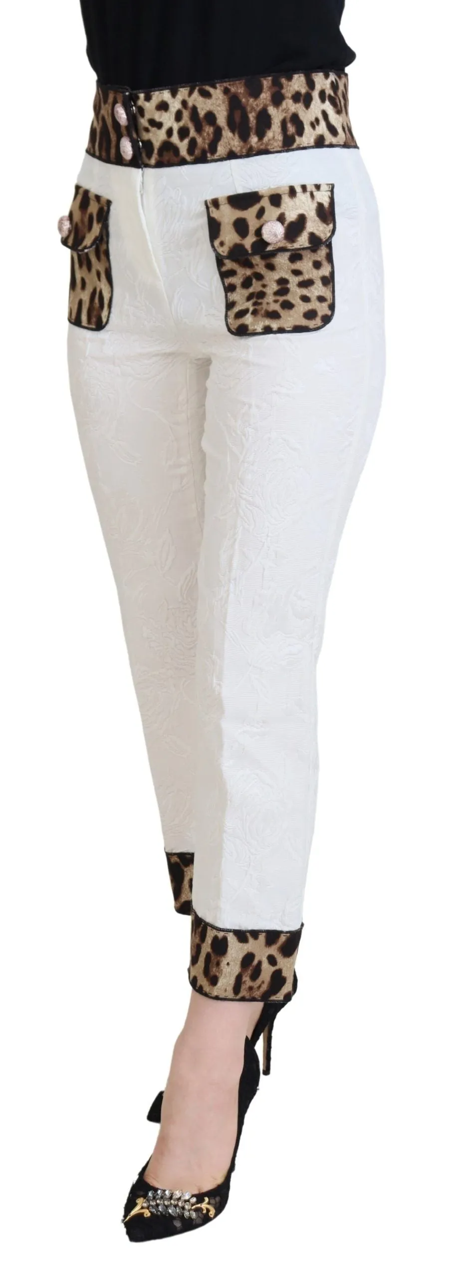 White Leopard Print High Waist Pants sold by Lord & Taylor product image thumbnail 2