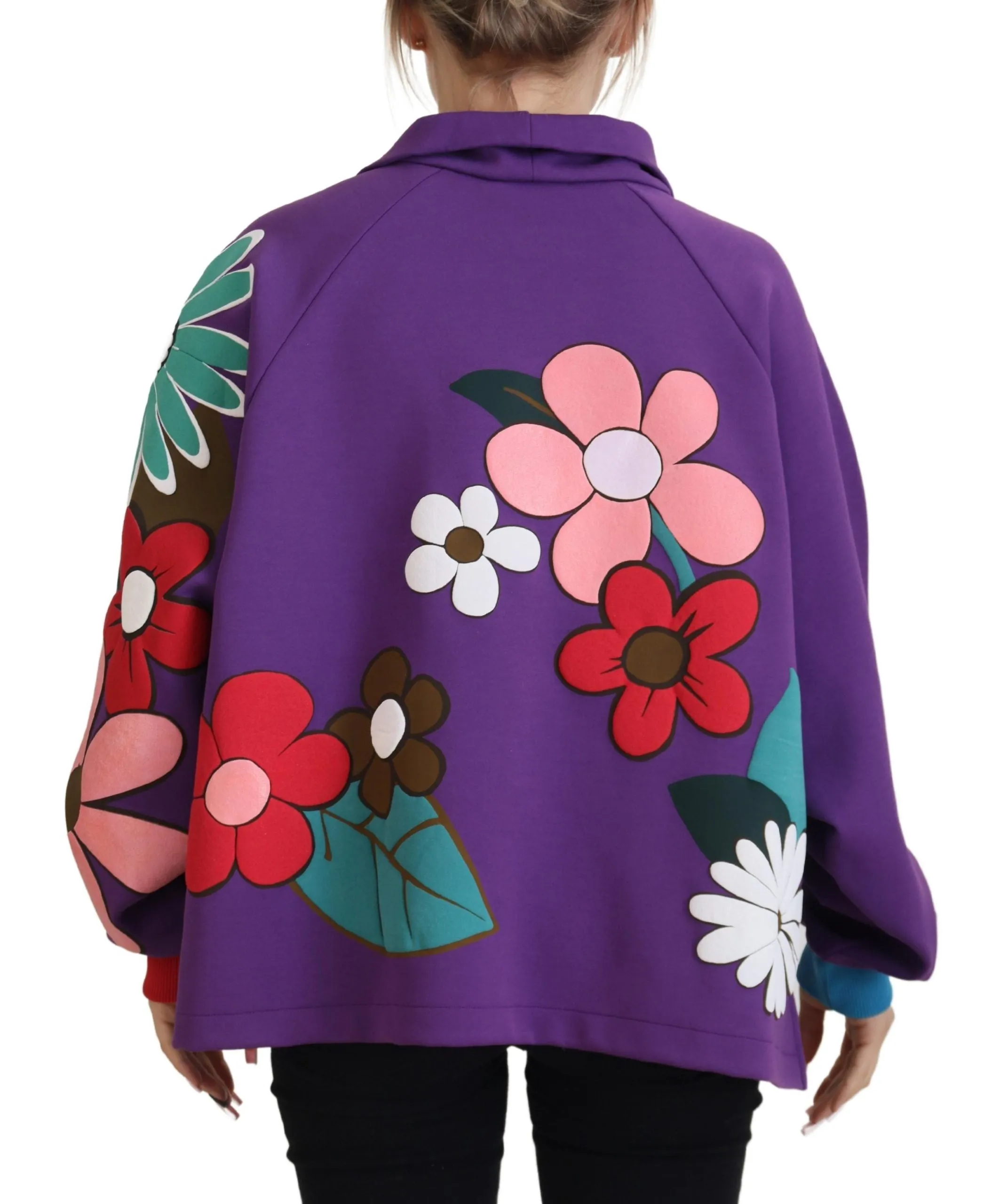 Purple Floral Print Pullover Cotton Sweater sold by Lord & Taylor product image thumbnail 3