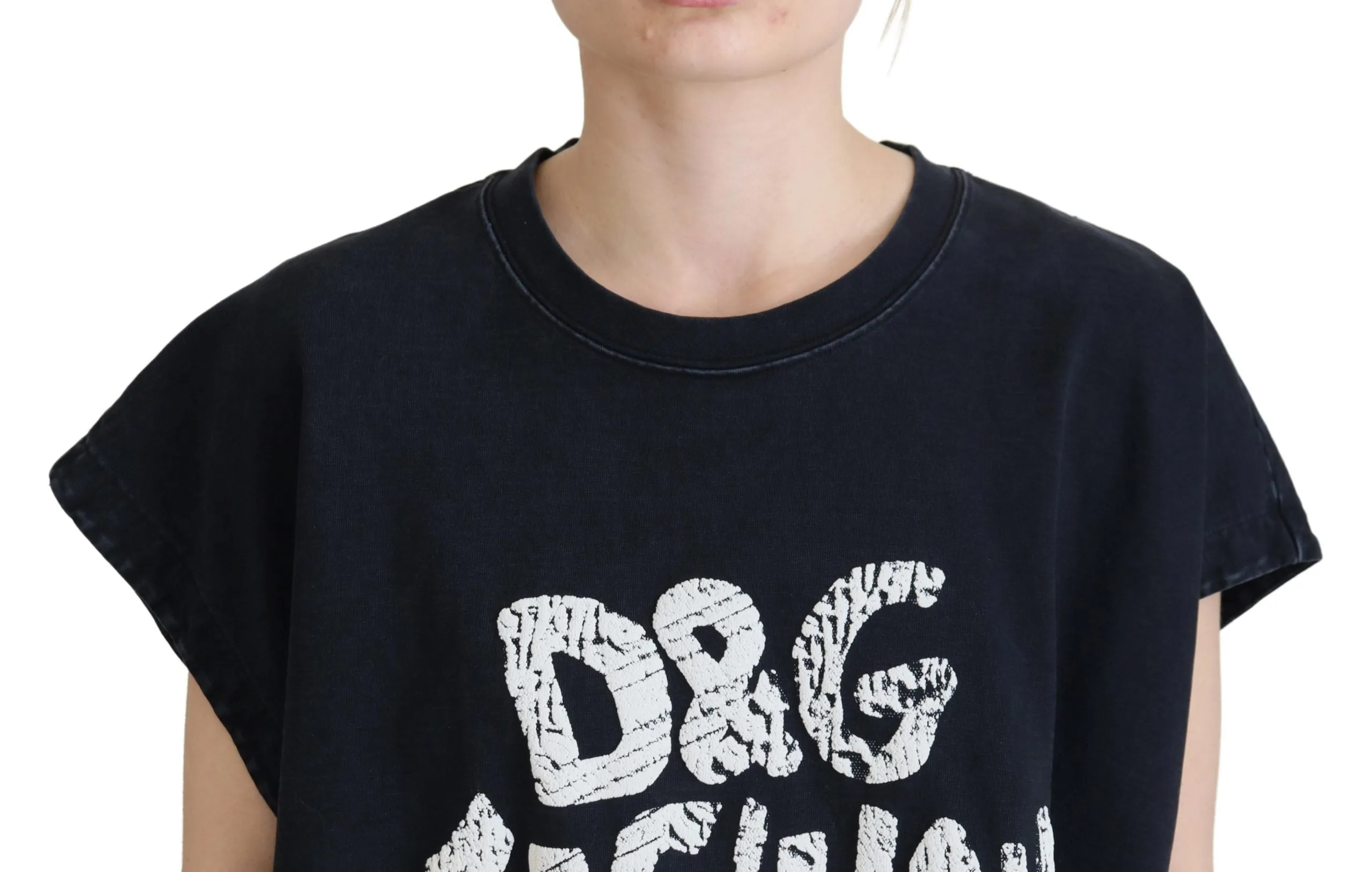 Black D&G Fashion Round Neck Cotton T-shirt sold by Lord & Taylor product image thumbnail 4