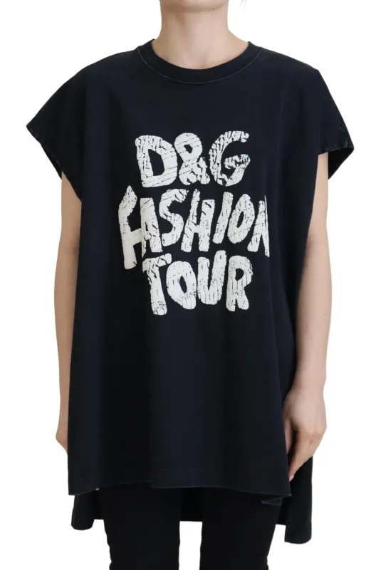 Black D&G Fashion Round Neck Cotton T-shirt sold by Lord & Taylor