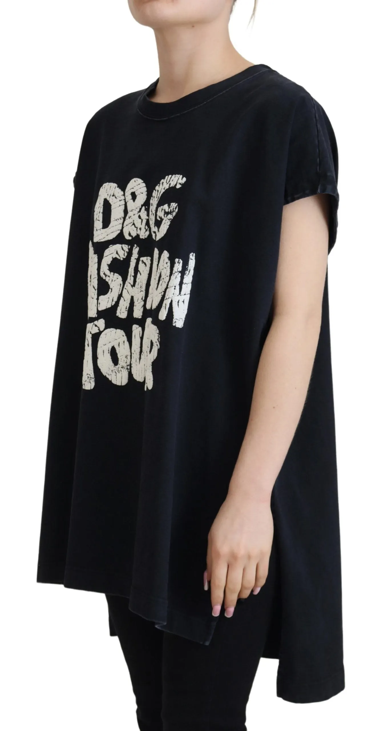Black D&G Fashion Round Neck Cotton T-shirt sold by Lord & Taylor product image thumbnail 2