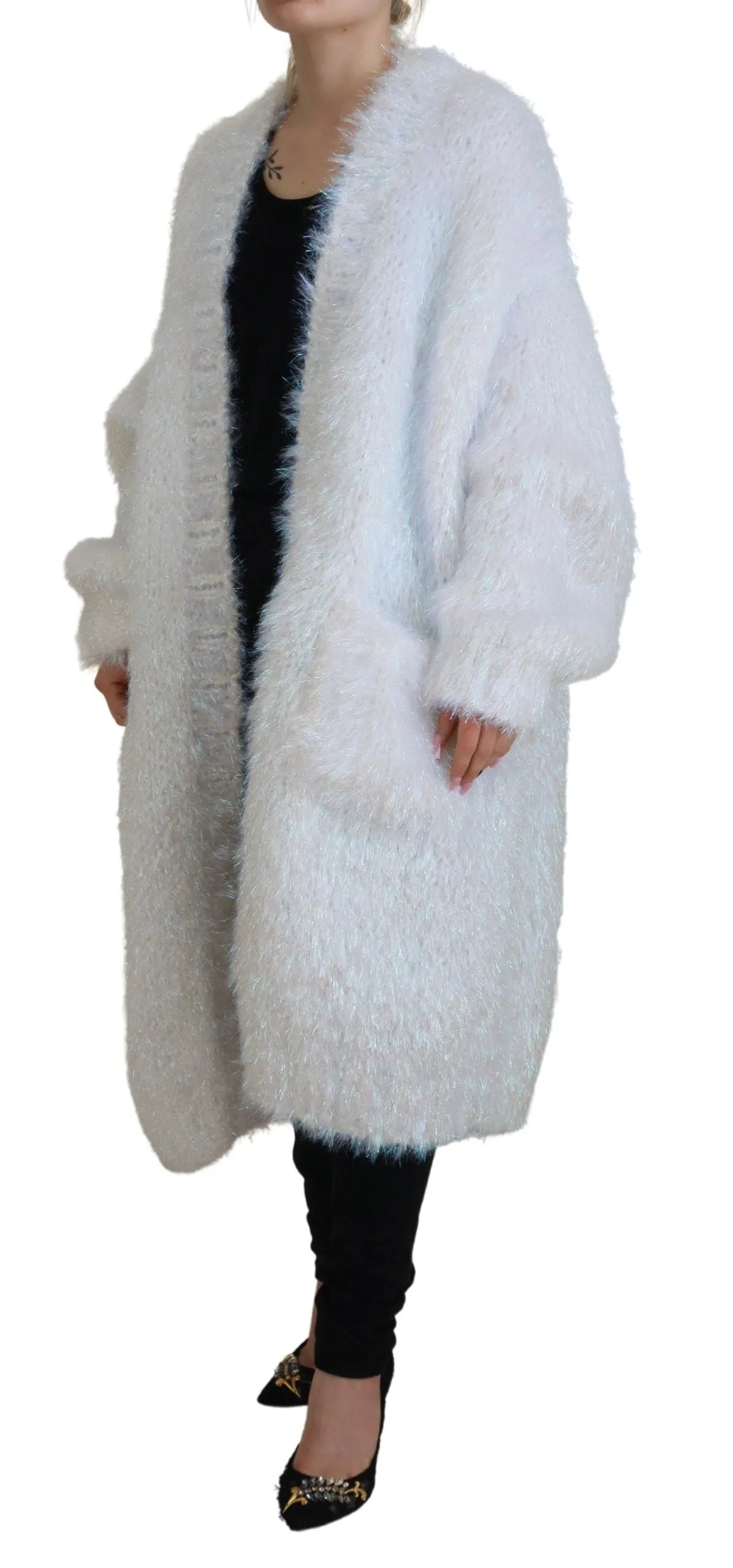 White Long Sleeves Fringes Cardigan Jacket sold by Lord & Taylor product image thumbnail 2