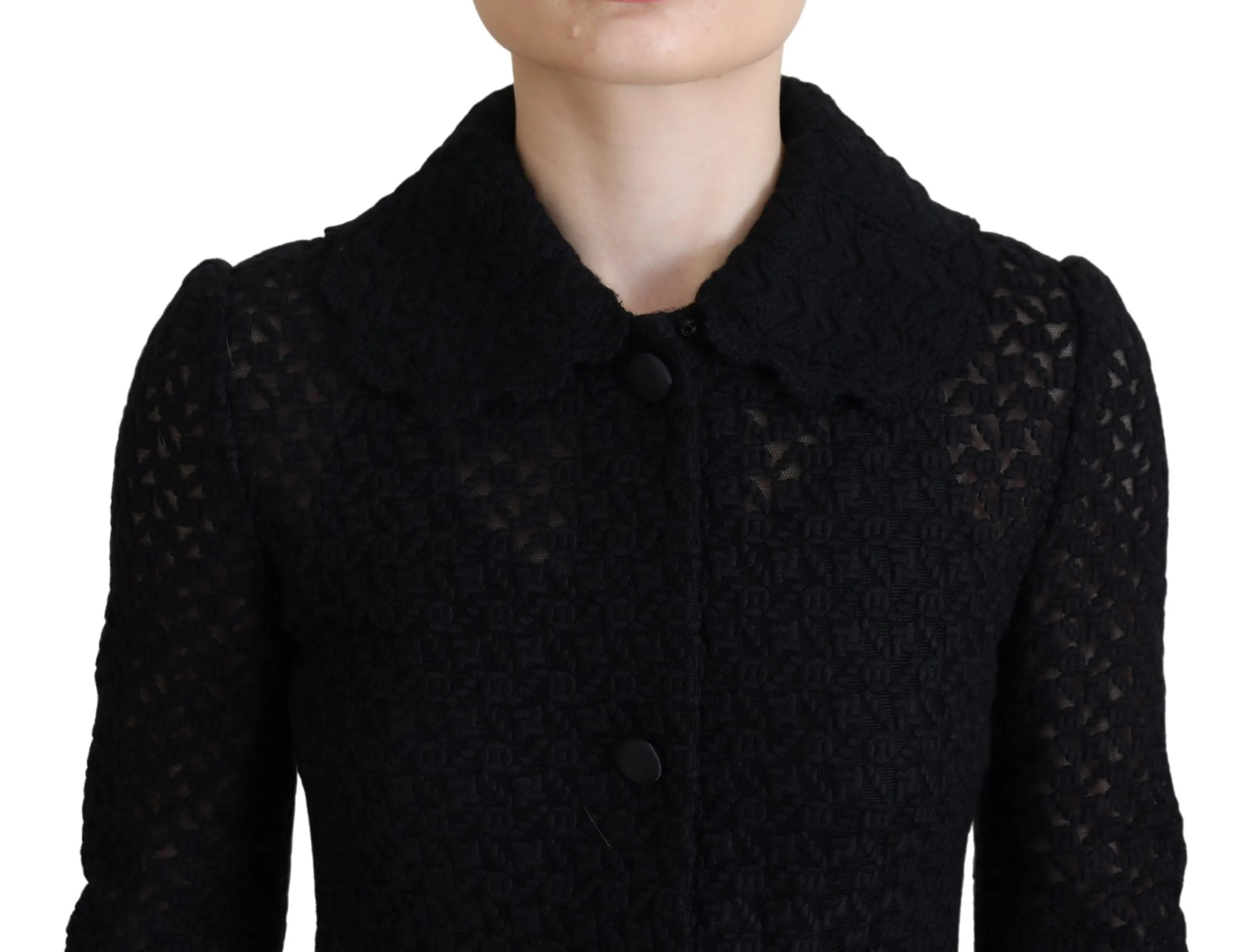 Black Button Down Long Blazer Cotton Jacket sold by Lord & Taylor product image thumbnail 4